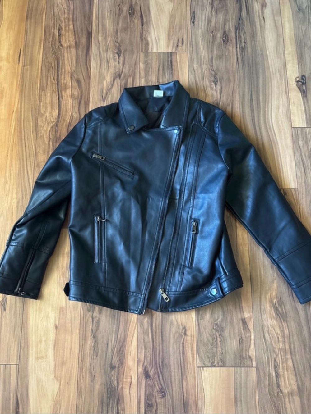 Classic Black girls Faux Leather Biker Jacket